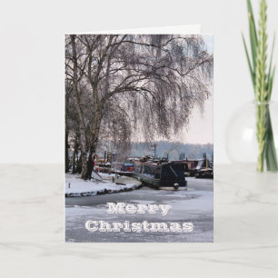 CARTES POUR FÊTES ANNUELLES LES NARROWBOATS D'HIVER DE NOËL