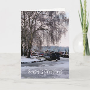 CARTES POUR FÊTES ANNUELLES LES NARROWBOATS D'HIVER DE NOËL