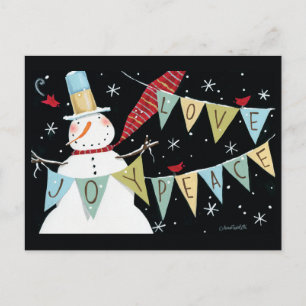 Cartes Pour Fêtes Annuelles Les neigeurs modernes Amour, Joie, Paix