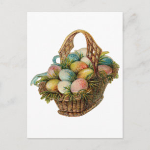 Cartes Pour Fêtes Annuelles Les oeufs de pâques colorés remplissent panier