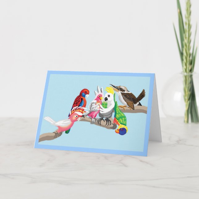 Cartes Pour Fêtes Annuelles Les oiseaux australiens sont si beaux (Devant)