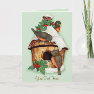 Cartes Pour Fêtes Annuelles Les oiseaux d'hiver ont plié Noël