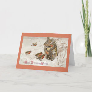 Cartes Pour Fêtes Annuelles Les oiseaux trouvent refuge dans Lantern Noël Vint