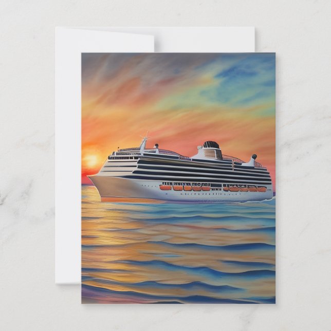 Cartes Pour Fêtes Annuelles Les paquebots de croisière offrent un moyen luxueu (Devant)