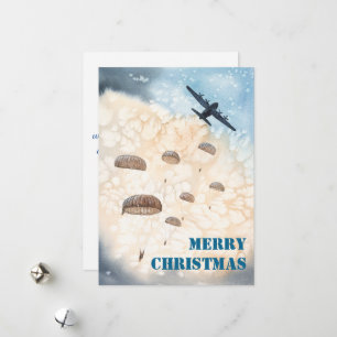 Cartes Pour Fêtes Annuelles Les parachutistes aéroportés sautent Noël