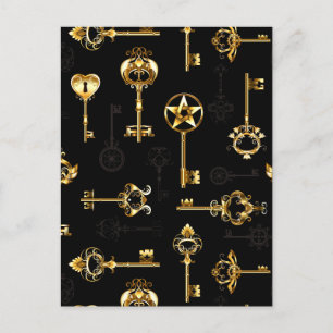 Cartes Pour Fêtes Annuelles Les Patters de Seamless avec Golden Keys