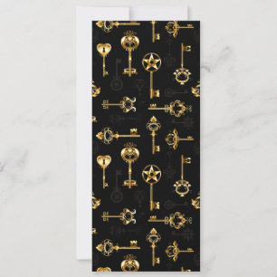 Cartes Pour Fêtes Annuelles Les Patters de Seamless avec Golden Keys