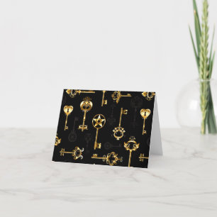 Cartes Pour Fêtes Annuelles Les Patters de Seamless avec Golden Keys