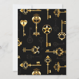 Cartes Pour Fêtes Annuelles Les Patters de Seamless avec Golden Keys