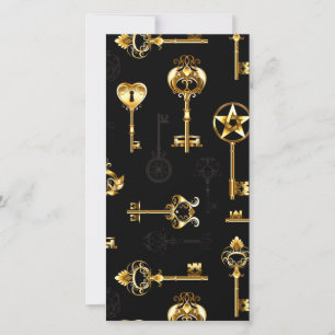 Cartes Pour Fêtes Annuelles Les Patters de Seamless avec Golden Keys