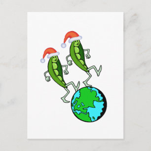 Cartes Pour Fêtes Annuelles Les petits pois en vacances sur Terre