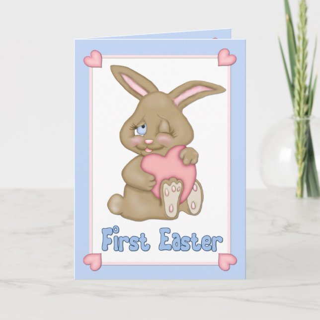 Cartes Pour Fêtes Annuelles Les premiers câlins de lapin de Pâques (Devant)