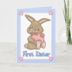 Cartes Pour Fêtes Annuelles Les premiers câlins de lapin de Pâques