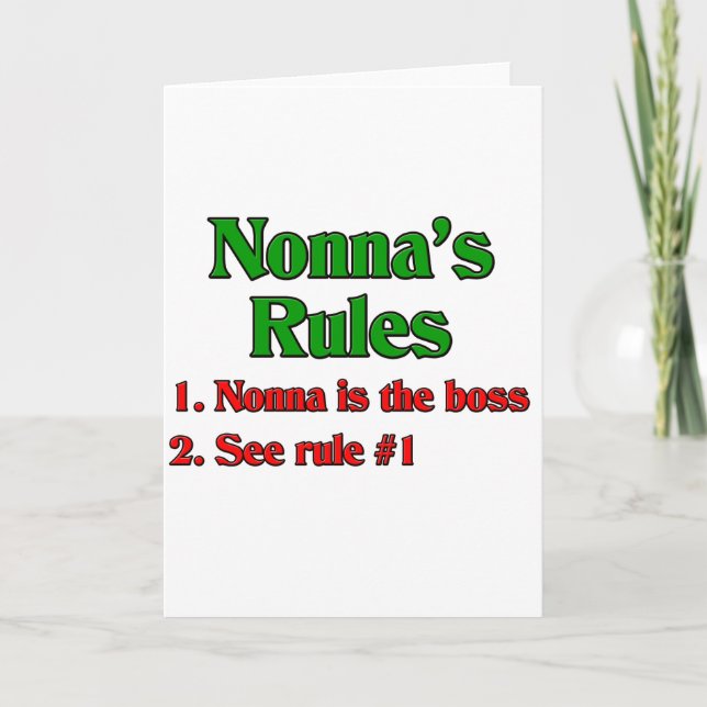 Cartes Pour Fêtes Annuelles Les règles de Nonna (Devant)