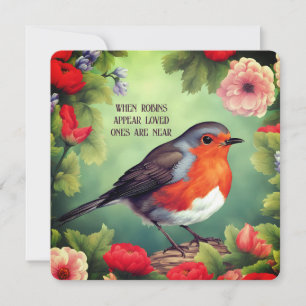 Cartes Pour Fêtes Annuelles Les Robins Apparaissent Quand Les Chers Aimés Sont
