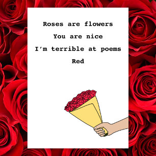 Cartes Pour Fêtes Annuelles Les roses sont des poèmes rouges drôles Valentine'