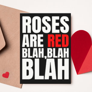Cartes Pour Fêtes Annuelles Les roses sont Red Funny Anti Valentines Day