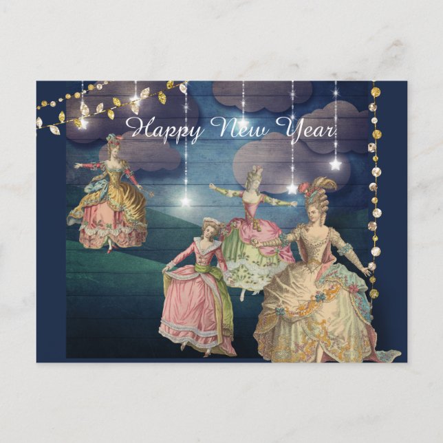 Cartes Pour Fêtes Annuelles Les Royals français dansent sous les lumières scin (Devant)