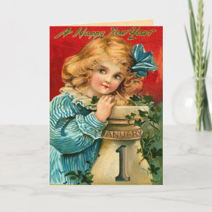 Cartes Pour Fêtes Annuelles Les salutations vintages de nouvelle année