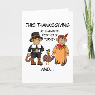 Cartes Pour Fêtes Annuelles Les singes de Thanksgiving