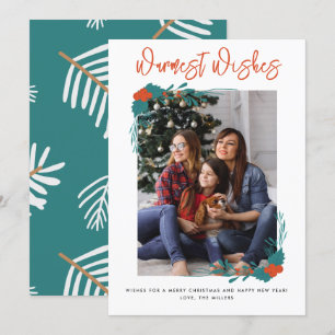 Cartes Pour Fêtes Annuelles Les souhaits les plus chauds Photo de famille Noël