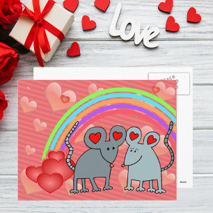 Cartes Pour Fêtes Annuelles Les souris en amour Valentines