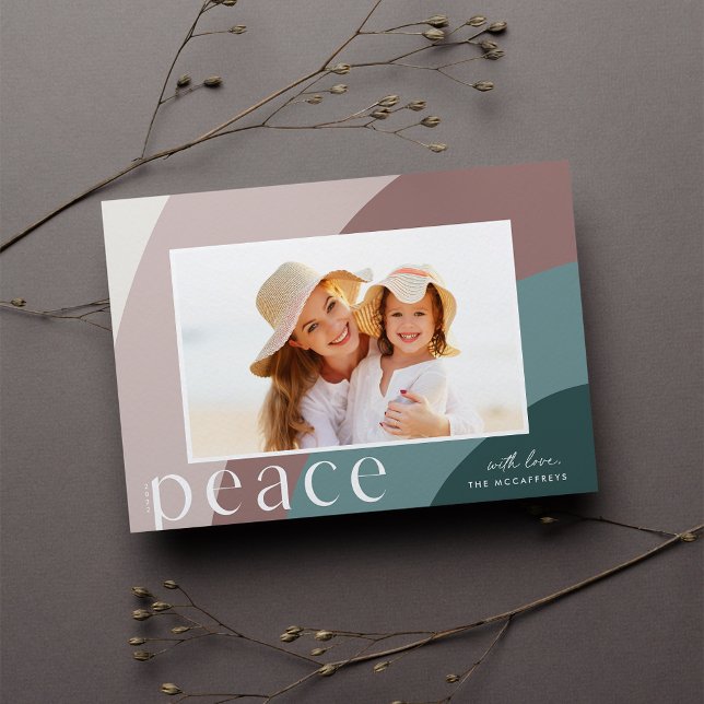 Cartes Pour Fêtes Annuelles Les tons paisibles | Photo horizontale moderne (Créateur téléchargé)
