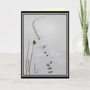 Cartes Pour Fêtes Annuelles Les traces de Noël de neige