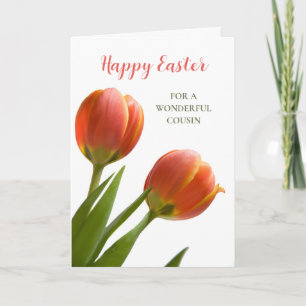Cartes Pour Fêtes Annuelles Les Tulipes Oranges Joyeuses Cousin de Pâques