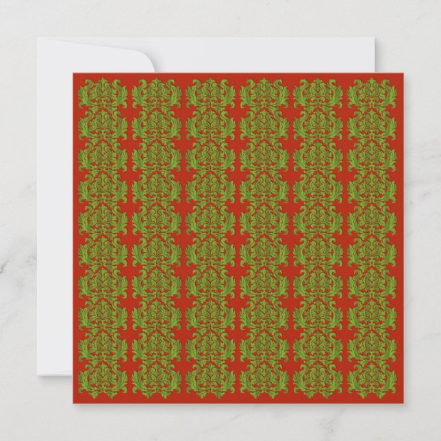 Cartes Pour Fêtes Annuelles Les Vacances Damas Et Stripes (Devant)