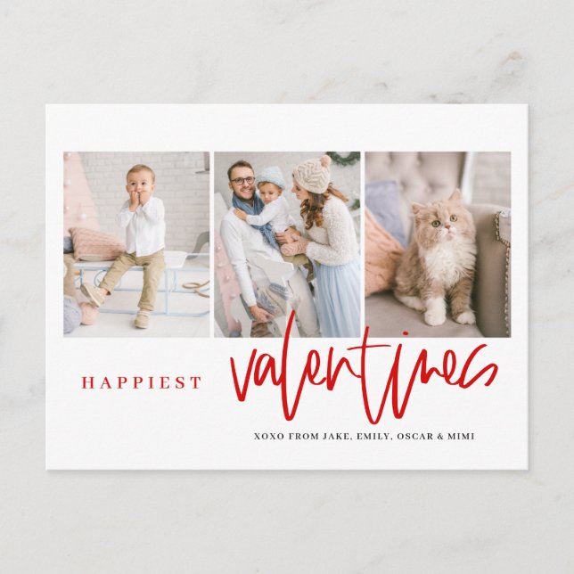 Cartes Pour Fêtes Annuelles Les valentines les plus heureuses Lettres Rouge Ph (Devant)