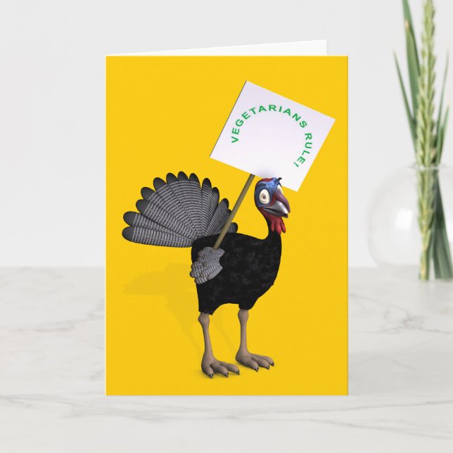 Cartes Pour Fêtes Annuelles Les végétariens dominent ! (Devant)