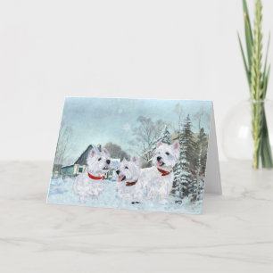 Cartes Pour Fêtes Annuelles Les Westies aiment l'hiver