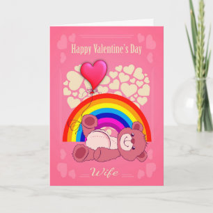 Cartes Pour Fêtes Annuelles Lesbienne, Femme, Saint Valentin avec ours en pelu