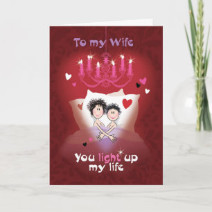 Cartes Pour Fêtes Annuelles Lesbienne Valentine, Femme, Couple amusant en lit
