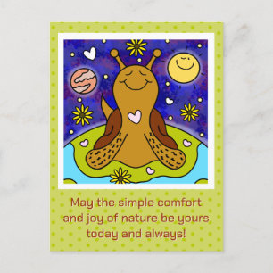 Cartes Pour Fêtes Annuelles L'Escargot Mignonne Apprécie Le Jour des terres  