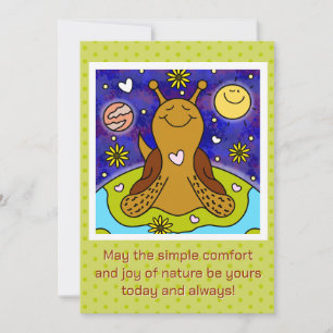 Cartes Pour Fêtes Annuelles L'Escargot Mignonne Apprécie Le Jour des terres  