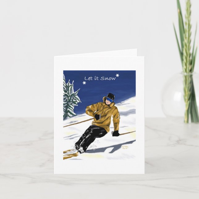 Cartes Pour Fêtes Annuelles Let It Snow (Devant)