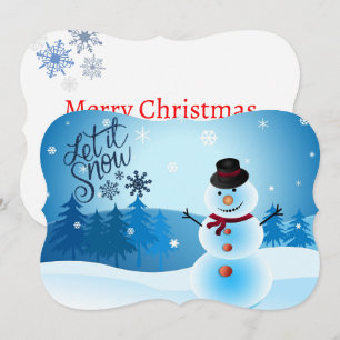 Cartes Pour Fêtes Annuelles Let It Snow Ajouter Signature & Grey