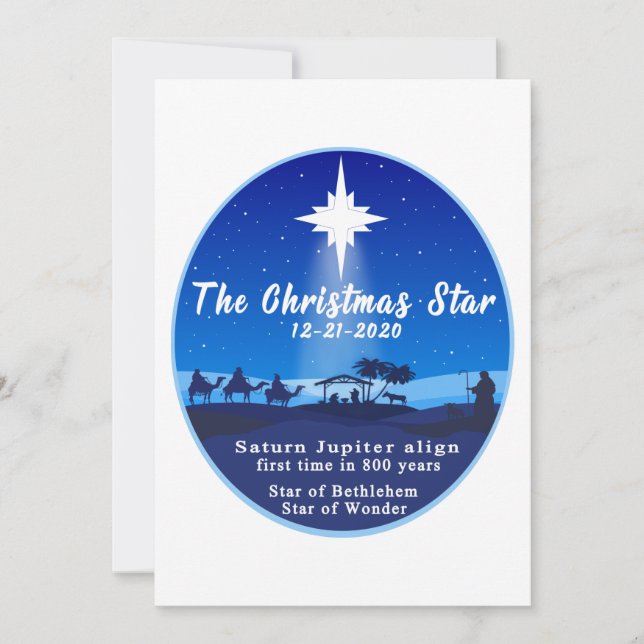 Cartes Pour Fêtes Annuelles L'étoile de Noël (Devant)
