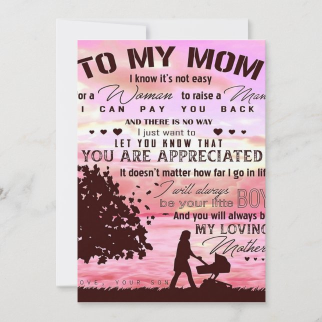 Cartes Pour Fêtes Annuelles Lettre à ma mère | Lettre à la famille (Devant)
