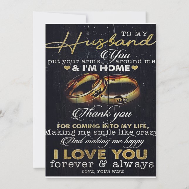 Cartes Pour Fêtes Annuelles Lettre À Mon Mari, Citations D'Amour Lettre (Devant)
