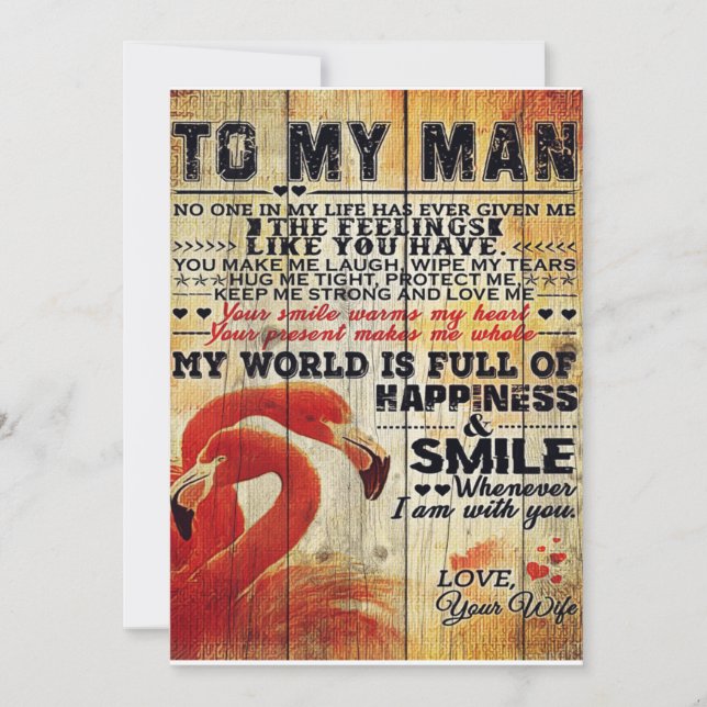 Cartes Pour Fêtes Annuelles Lettre adorable à mon mari | Bel cadeau (Devant)