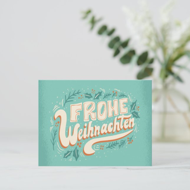 CARTES POUR FÊTES ANNUELLES LETTRE ALLEMANDE MERRY CHRISTMAS DE FROHE WEIHNACH (Debout devant)