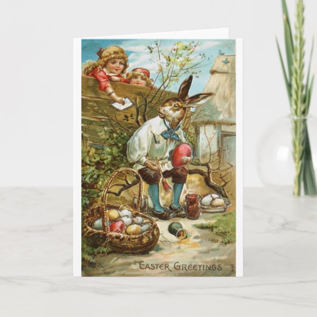 Cartes Pour Fêtes Annuelles Lettre au lapin de Pâques (Devant)