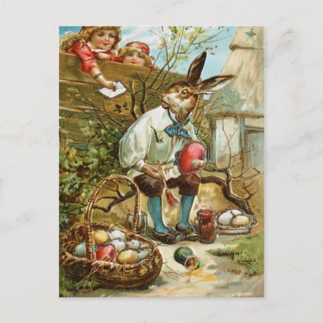 Cartes Pour Fêtes Annuelles Lettre au lapin de Pâques (Devant)
