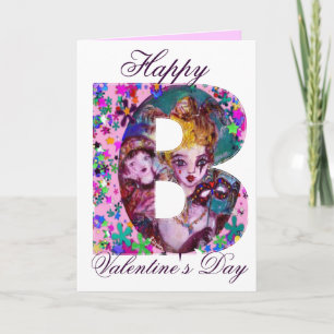 CARTES POUR FÊTES ANNUELLES LETTRE B MONOGRAMME DE MASQUÉRADE DE VALENTINE VÉN
