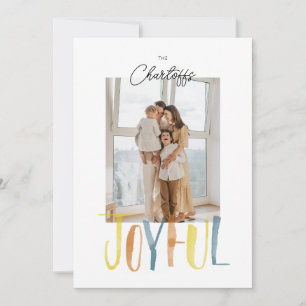 Cartes Pour Fêtes Annuelles Lettre calligraphiée pinceau aquarelle Joyeuse à p