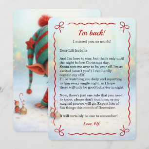 Cartes Pour Fêtes Annuelles Lettre d'arrivée de l'elfe   Livraison spéciale Pô