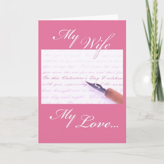 Cartes Pour Fêtes Annuelles Lettre de la Saint-Valentin de la femme (Devant)